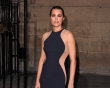Celebrity fashion: Model Yasmin Le Bon went for the full-length version of Kate Moss’ optical illusion dress. We think it’s just as striking.