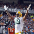 Green Bay Packers tight end Jermichael Finley celebrates after his 7-yard touchdown reception against the Chicago Bears in the first half of an NFL football game in Chicago, Sunday, Sept. 25, 2011. (AP Photo/Charles Rex Arbogast)
