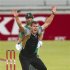 New Zealand's Doug Bracewell appeals unsuccessfully for the wicket of South Africa's Henry Davids during their T20 international cricket match in Durban