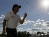 Phil Mickelson acknowledges the crowd with a thumbs-up after he birdied the 18th hole during the third round of the BMW Championship PGA golf tournament at Crooked Stick Golf Club in Carmel, Ind., Saturday, Sept. 8, 2012. (AP Photo/Charles Rex Arbogast)