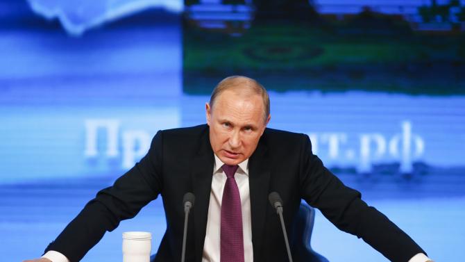 File photo of Russian President Putin attending his annual end-of-year news conference in Moscow