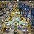 Handout photo of workers on the moving line and forward fuselage assembly areas for the F-35 JSF at Lockheed Martin Corp's factory located in Fort Worth, Texas