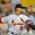 Kyle Lohse of the St. Louis Cardinals pitches during opening day against the Miami Marlins