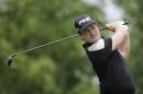 David Lingmerth, of Sweden, tees off on the third hole during the final round of the Memorial golf tournament, Sunday, June 7, 2015, in Dublin, Ohio. (AP Photo/Darron Cummings)