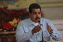 Venezuela's President Nicolas Maduro speaks during a meeting with governors and ministers at Miraflores Palace in Caracas