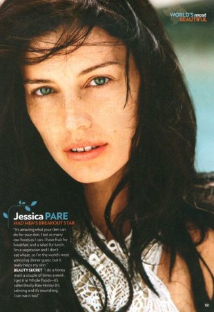 Canadian actress Jessica Pare goes makeup for People magazine