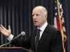 Brown speaks at a news conference to announce the Public Employee Pension Reform Act of 2012 at Ronald Reagan State Building in Los Angeles