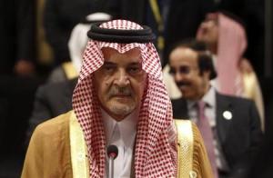 Saudi Arabia's FM Prince Faisal attends the opening of an Arab League meeting in Cairo