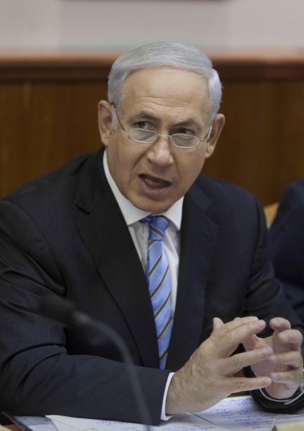 Israel's Prime Minister Netanyahu attends the weekly cabinet meeting in Jerusalem