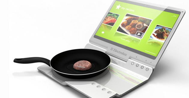 Concept laptop includes stove top and touch screen monitor
