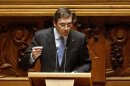 Portugal's PM Passos Coelho speaks during his no-confidence session at the parliament in Lisbon
