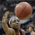 FILE - In this March 31, 2012 file photo, Stanford's Nnemkadi Ogwumike reaches for the ball during practice at the NCAA Women's Final Four college basketball tournament in Denver. The Sparks, who have three of the first four picks in the second round of the WNBA draft, on Monday, April 16, 2012, are expected to select Ogwumike at No. 1 overall. (AP Photo/Eric Gay, File)