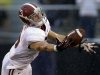 Alabama defensive back Vinnie Sunseri intercepts a pass during the first quarter of an NCAA college football game against Missouri Saturday, Oct. 13, 2012, in Columbia, Mo. (AP Photo/Jeff Roberson)