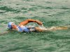 Endurance swimmer Diana Nyad swims off as she begins a more than 100-mile trip across the Florida Straits to the Florida Keys, starting from Havana