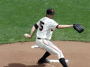 San Francisco Giants starting pitcher Barry Zito throws to the San Francisco Giants during the first inning of a baseball game on Friday, April 5, 2013, in San Francisco. (AP Photo/Tony Avelar)