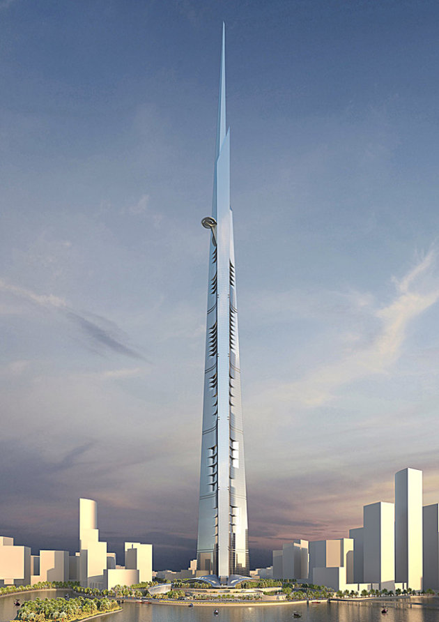 يرتفع البرج 1000 متر ويقع على مساحة إجمالية من 5.3 مليون متر مربع شمال جدة