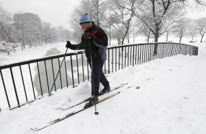 Irv Rosenberg, of Boston, uses cross country skis on&nbsp;&hellip;