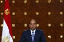 Egypt's President Abdel Fattah al-Sisi speaks during a news conference at the presidential palace in Cairo