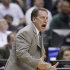 Michigan State coach Tom Izzo argues with an official in the first half of an NCAA college basketball game in the final of the Big Ten Conference men's tournament in Indianapolis, Sunday, March 11, 2012. Izzo was called for a technical foul. (AP Photo/Michael Conroy)