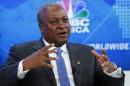 Ghana's President Dramani Mahama speaks during a session at World Economic Forum in Davos