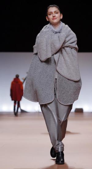 A model wears a creation for Issey Miyake&#39;s ready&nbsp;&hellip;