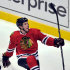Chicago Blackhawks' Andrew Shaw celebrates his goal against the Columbus Blue Jackets during the second period of an NHL Hockey game Sunday, Feb. 24, 2013, in Chicago. (AP Photo/Jim Prisching)