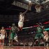 Loul Deng of the Chicago Bulls goes up for a shot against the Boston Celtics