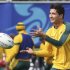 Australia rugby player Anthony Fainga'a passes a ball during training in  Auckland,  New Zealand, Tuesday, Sept. 13, 2011. Australia will play Ireland in their next Rugby World Cup Pool C match on Saturday Sept. 17.(AP Photo/Rob Griffith)