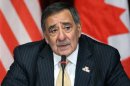 U.S. Secretary of Defense Leon Panetta addresses a news conference after a trilateral meeting in Ottawa