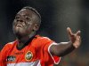 FC Lorient's Traore celebrates after scoring against Montpellier during their French Ligue 1 soccer match at the Moustoir stadium in Lorient