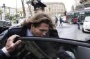 Raffaele Sollecito leaves Italy's highest court building in Rome, Italy, 27 March 2015. American Amanda Knox and her Italian ex-boyfriend expect to learn their fate Friday when Italy's highest court hears their appeal of their guilty verdicts in the brutal 2007 murder of Knox's British roommate Meredith Kercher. (AP Photo/Massimo Percossi, ANSA) ITALY OUT