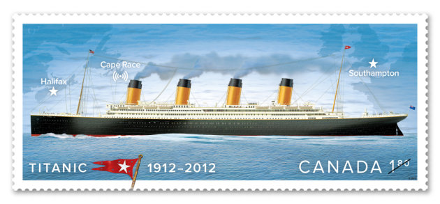 Canadian stamp commemorating the 100th anniversary of the Titanic disaster