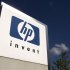 File photograph of HP Invent logo pictured in front of Hewlett-Packard international offices in Meyrin near Geneva