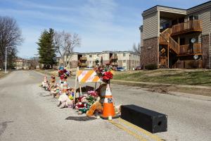 A makeshift memorial on Canfield Drive in Ferguson &hellip;