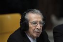 Former Guatemalan dictator Rios Montt attends the thirteenth day of his trial in the Supreme Court of Justice in Guatemala City