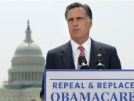 Romney reacts to the Supreme Court's upholding of Obamacare in Washington