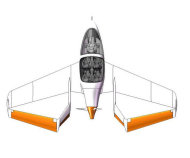 A design illustration of the Synergy Aircraft capable of carrying five or six people.
