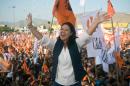 Peruvian presidential candidate for the Fuerza Popular party, Keiko Fujimori, waves during a rally in Lima on May 31, 2016