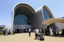 Passengers arrive at Khartoum's international airport