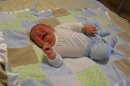 Asher Stewardson was born Jan. 26, 2012, weighing 13 pounds, 13 ounces. He measured 23 1/2 inches. He is believed to be the biggest baby ever born at Mercy Hospital without a surgical delivery. (AP Photo/The Des Moines Register, Todd Erzen)