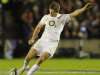 England's Owen Farrell scores from a penalty against Scotland during their Six Nations rugby union match at Murrayfield Stadium, Edinburgh