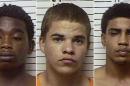 FILE - This combination file photo made with booking photos provided by the Stephens County, Okla., Sheriffs Department, shows, from left, James Francis Edwards Jr., 15, Michael Dewayne Jones, 17, and Chancey Allen Luna, 16, all of Duncan, Okla. The three teenagers have been charged in connection with the killing of 22-year-old Australian collegiate baseball player Christopher Lane, 22. The three teen are due in court on Tuesday, Feb. 4, 2014. (AP Photo/Stephens County Sheriffs Department, File)