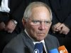Germany's Finance Minister Schaeuble talks to the media as he arrives to attend an eurozone finance ministers meeting in Luxembourg