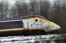 An Eurostar train is pictured on March 7, 2012 in Seclin, northern France