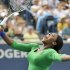 Serena Williams, of the United States, reacts moments after defeating Samantha Stosur, of Australia, during the Rogers Cup finals women's tennis tournament in Toronto on Sunday, Aug. 14, 2011. (AP Photo/The Canadian Press, Nathan Denette)