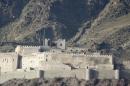 View of damaged Qahira fort after air strikes hit it in Yemen's southwestern city of Taiz