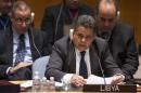 Libyan Foreign Minister Mohamed Dayri speaks during a United Nations Security Council meeting about the situation in Libya in the Manhattan borough of New York