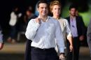 Former Greek prime minister and leader of the left-wing Syriza party, Alexis Tsipras arrives for a live pre-election televised debate at the state-run ERT television in Athens, September 14, 2015