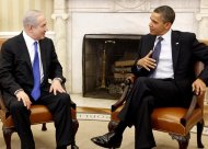 El presidente Barack Obama se reúne con el primer ministro israelí Benjamin Netanyahu en la oficina Oval de la Casa Blanca, el lunes 5 de marzo de 2012, en Washington. (Foto AP/Pablo Martínez Monsiváis)
