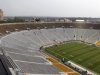 Notre Dame Stadium was evacuated because of sever weather at half time of an NCAA college football game between the Notre Dame and the South Florida in South Bend, Ind., Saturday, Sept. 3, 2011. (AP Photo/Michael Conroy)